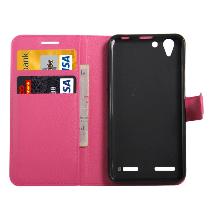 For Lenovo VIBE K5 Litchi Texture Horizontal Flip Genuine Leather Case with Holder & Card Slots & Wallet
