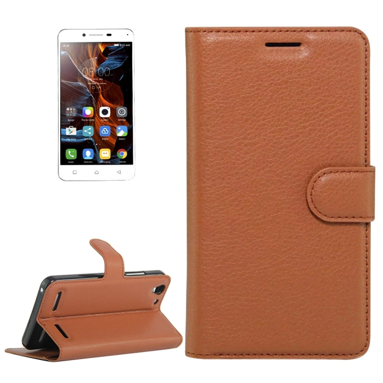 For Lenovo VIBE K5 Litchi Texture Horizontal Flip Genuine Leather Case with Holder & Card Slots & Wallet