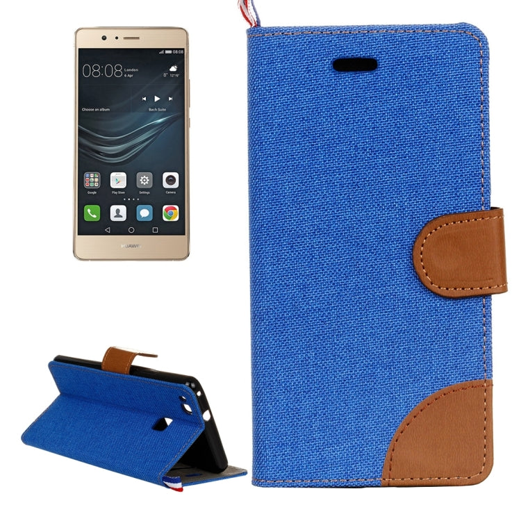 For Huawei P9 Lite Denim Texture Horizontal Flip Leather Case with Holder & Card Slots