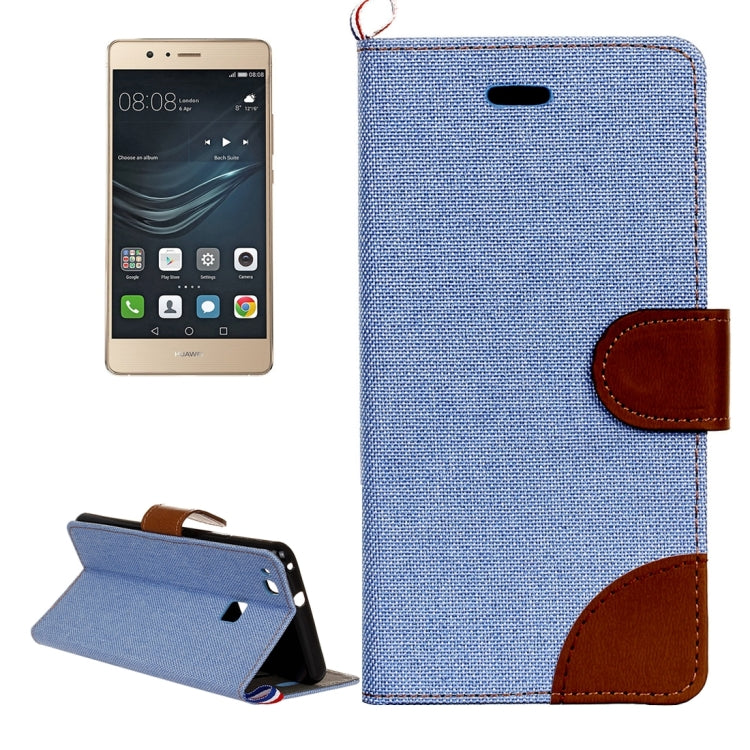 For Huawei P9 Lite Denim Texture Horizontal Flip Leather Case with Holder & Card Slots