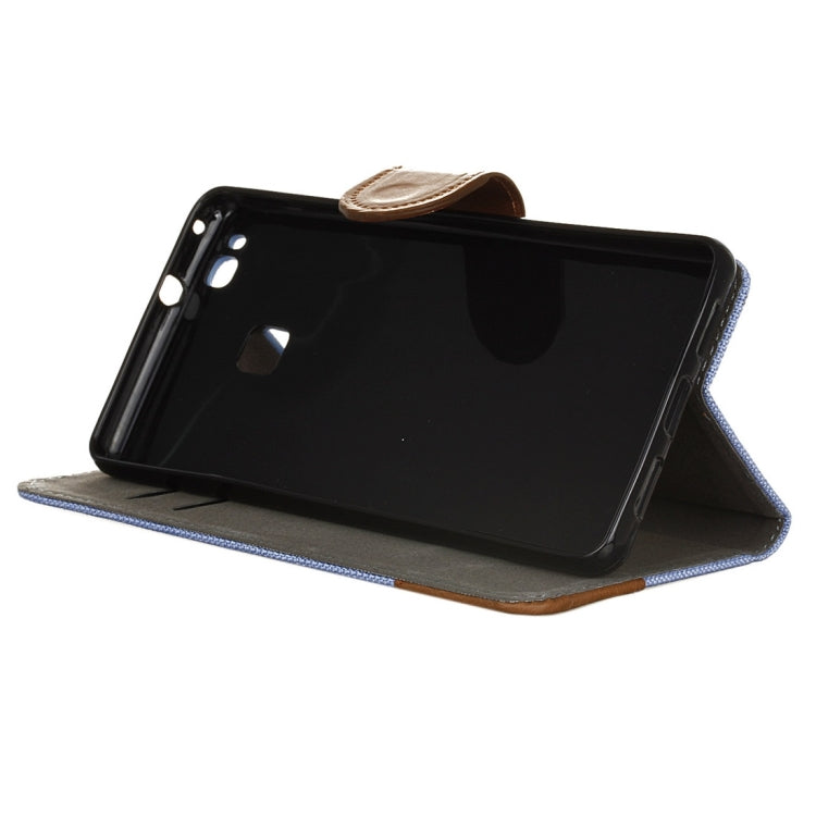 For Huawei P9 Lite Denim Texture Horizontal Flip Leather Case with Holder & Card Slots