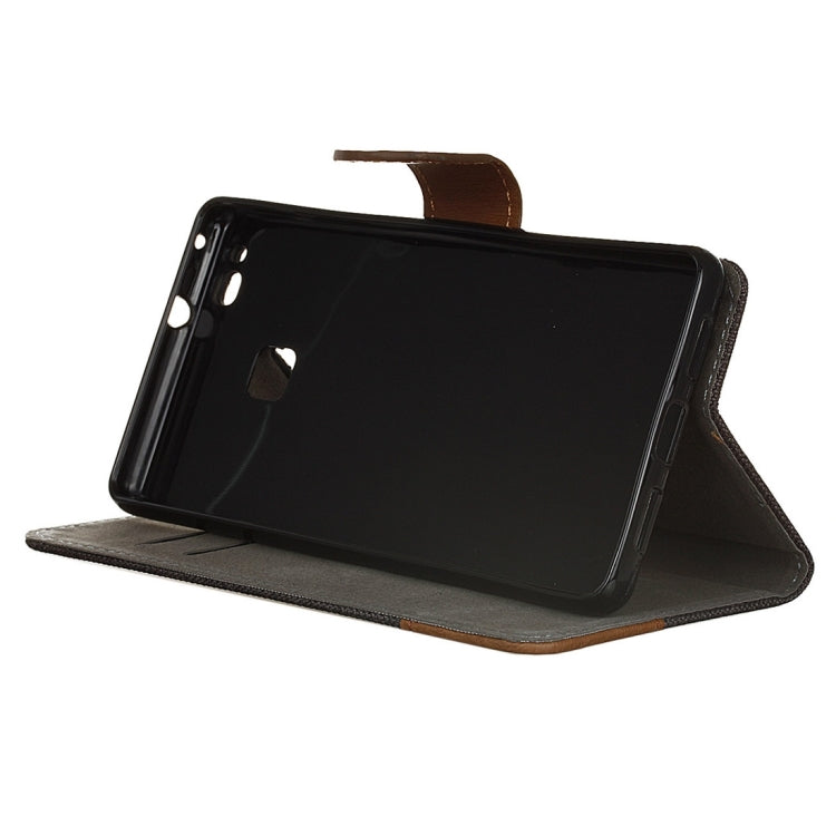 For Huawei P9 Lite Denim Texture Horizontal Flip Leather Case with Holder & Card Slots