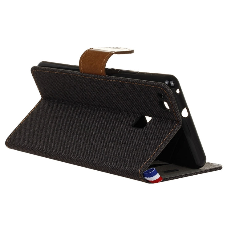 For Huawei P9 Lite Denim Texture Horizontal Flip Leather Case with Holder & Card Slots