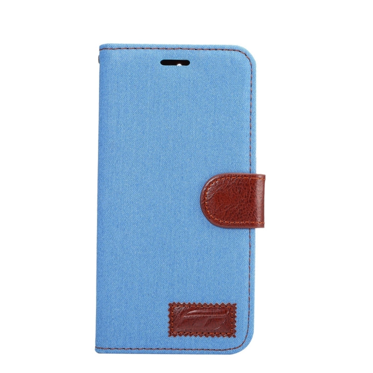 For Huawei Mate 9 Denim Texture Horizontal Flip Leather Case with Holder & Card Slots (Blue)