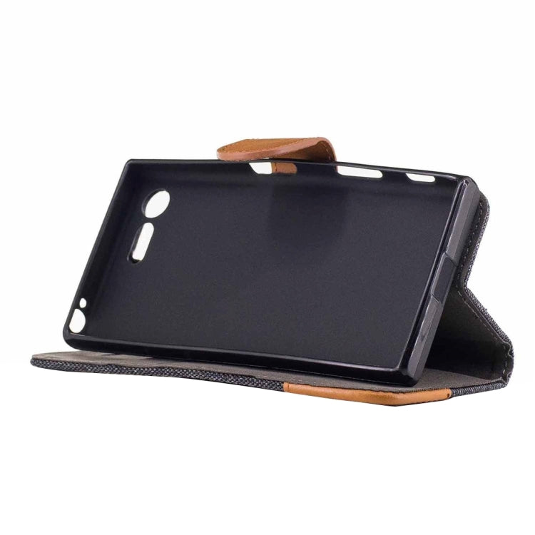 For Sony Xperia X Compact Denim Texture Horizontal Flip Leather Case with Holder & Card Slots