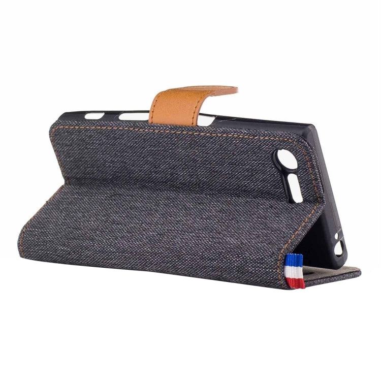 For Sony Xperia X Compact Denim Texture Horizontal Flip Leather Case with Holder & Card Slots