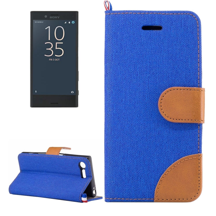 For Sony Xperia X Compact Denim Texture Horizontal Flip Leather Case with Holder & Card Slots