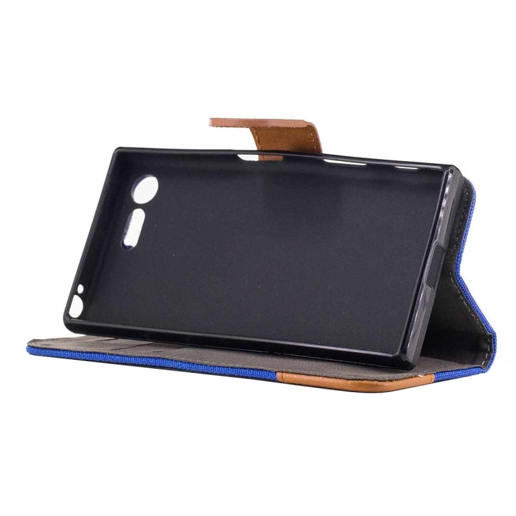 For Sony Xperia X Compact Denim Texture Horizontal Flip Leather Case with Holder & Card Slots