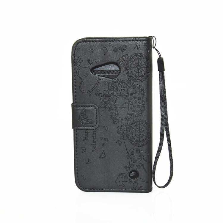 For Microsoft Lumia 550 Pressed Flower Butterfly Carriage Pattern Diamond Encrusted Horizontal Flip Leather Case with Holder & Card Slots & Wallet & Photo Frame & Lanyard