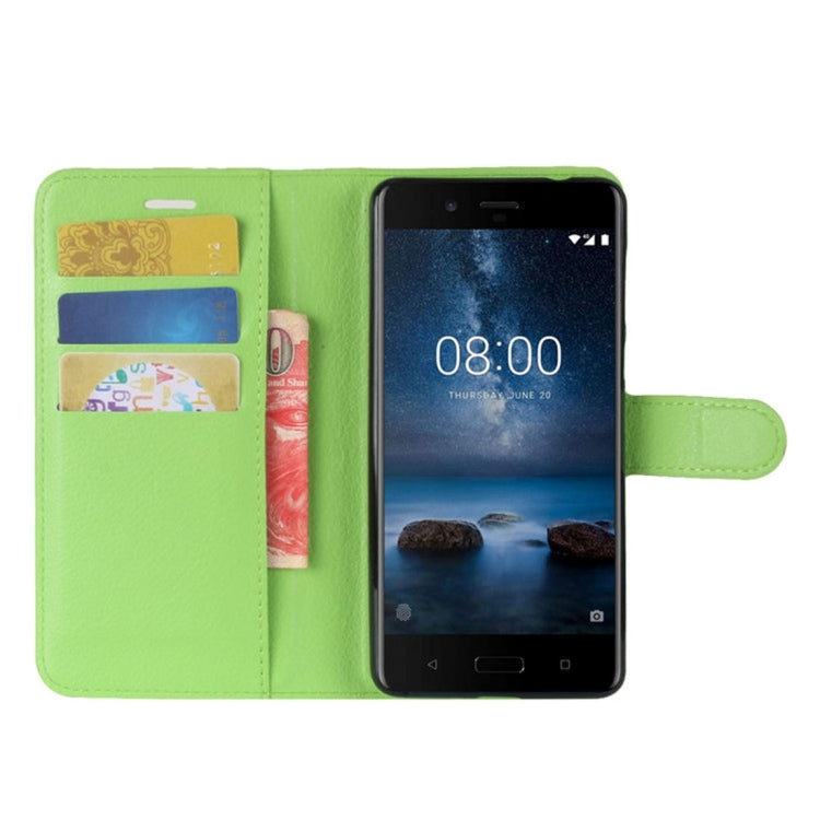 Nokia 8 Litchi Texture Horizontal Flip Leather Case with Holder & Card Slots & Wallet