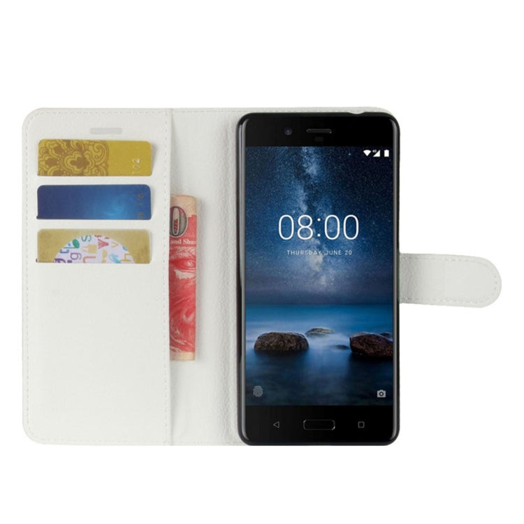 Nokia 8 Litchi Texture Horizontal Flip Leather Case with Holder & Card Slots & Wallet
