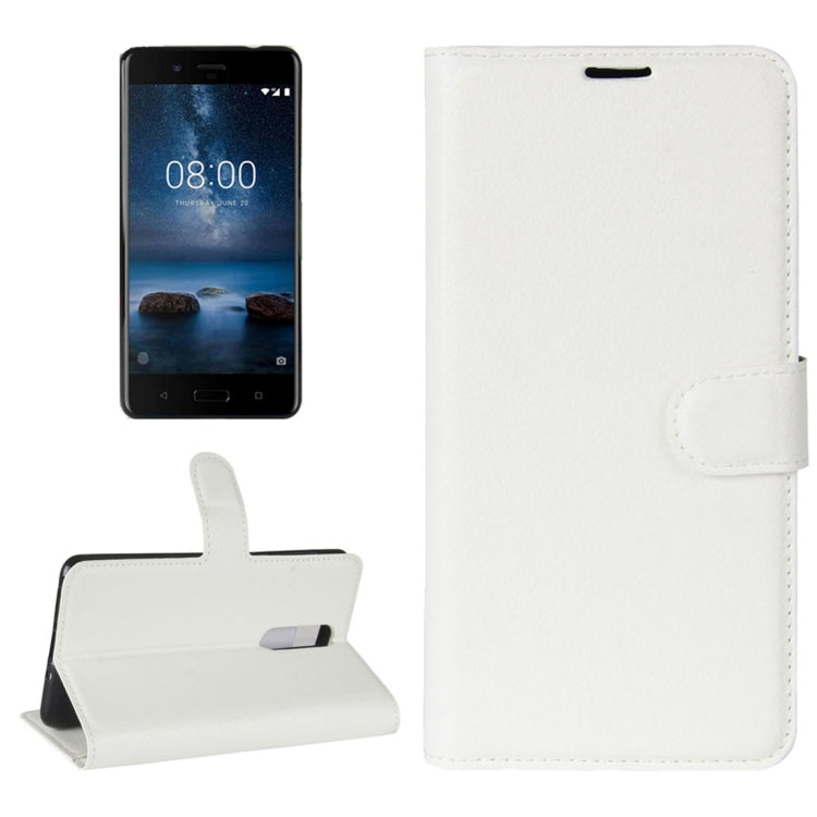 Nokia 8 Litchi Texture Horizontal Flip Leather Case with Holder & Card Slots & Wallet