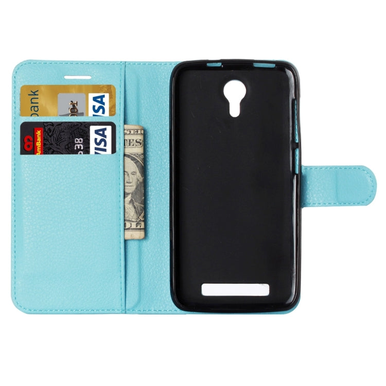 Litchi Texture Horizontal Flip Leather Case with Holder & Card Slots & wallet for Doogee Valencia 2 Y100 PRO