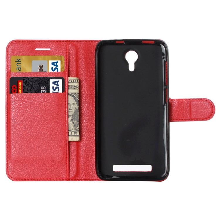 Litchi Texture Horizontal Flip Leather Case with Holder & Card Slots & wallet for Doogee Valencia 2 Y100 PRO