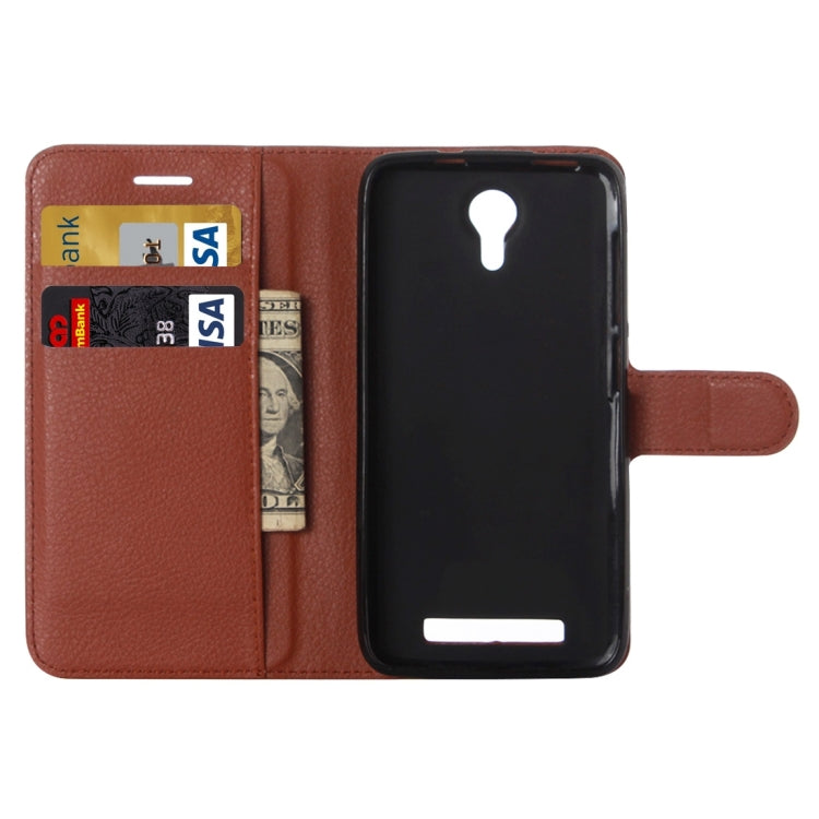 Litchi Texture Horizontal Flip Leather Case with Holder & Card Slots & wallet for Doogee Valencia 2 Y100 PRO