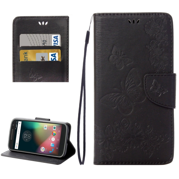 For Motorola Moto G (4rd gen) Plus Pressed Flowers Butterfly Pattern Leather Case with Holder & Card Slots & Wallet