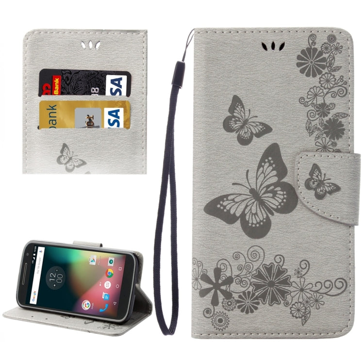 For Motorola Moto G (4rd gen) Plus Pressed Flowers Butterfly Pattern Leather Case with Holder & Card Slots & Wallet