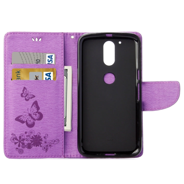 For Motorola Moto G (4rd gen) Plus Pressed Flowers Butterfly Pattern Leather Case with Holder & Card Slots & Wallet