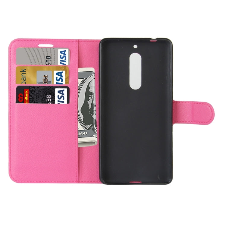 For Nokia 5 Litchi Texture Horizontal Flip Leather Case with Holder & Card Slots & Wallet