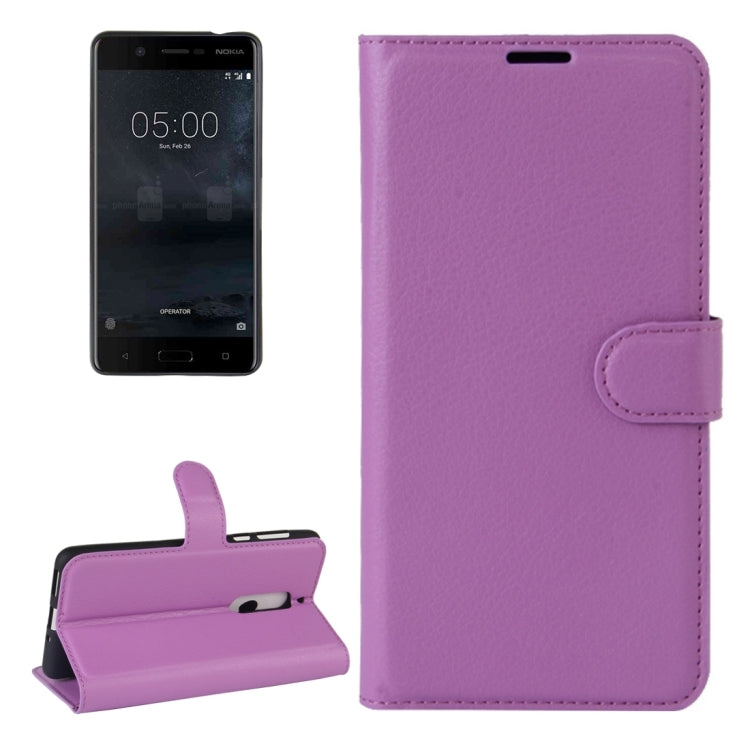 For Nokia 5 Litchi Texture Horizontal Flip Leather Case with Holder & Card Slots & Wallet