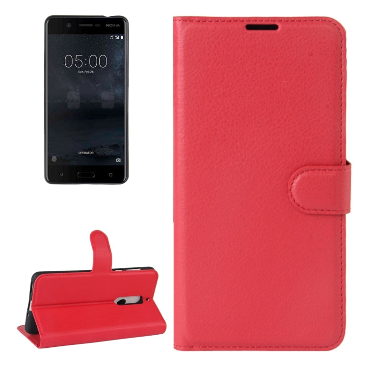 For Nokia 5 Litchi Texture Horizontal Flip Leather Case with Holder & Card Slots & Wallet