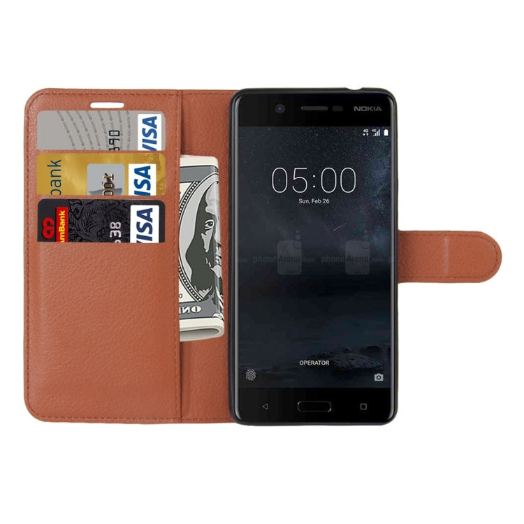 For Nokia 5 Litchi Texture Horizontal Flip Leather Case with Holder & Card Slots & Wallet