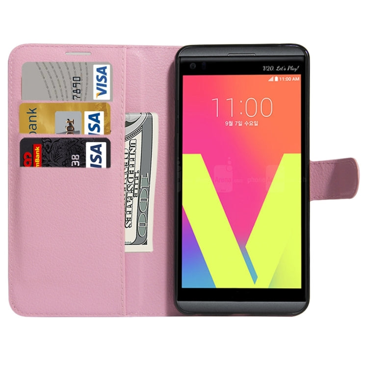 For LG V20 Litchi Texture Horizontal Flip Leather Case with Holder & Card Slots & Wallet