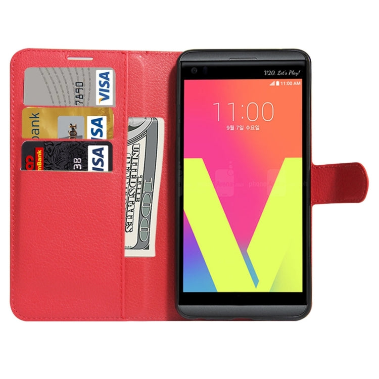 For LG V20 Litchi Texture Horizontal Flip Leather Case with Holder & Card Slots & Wallet