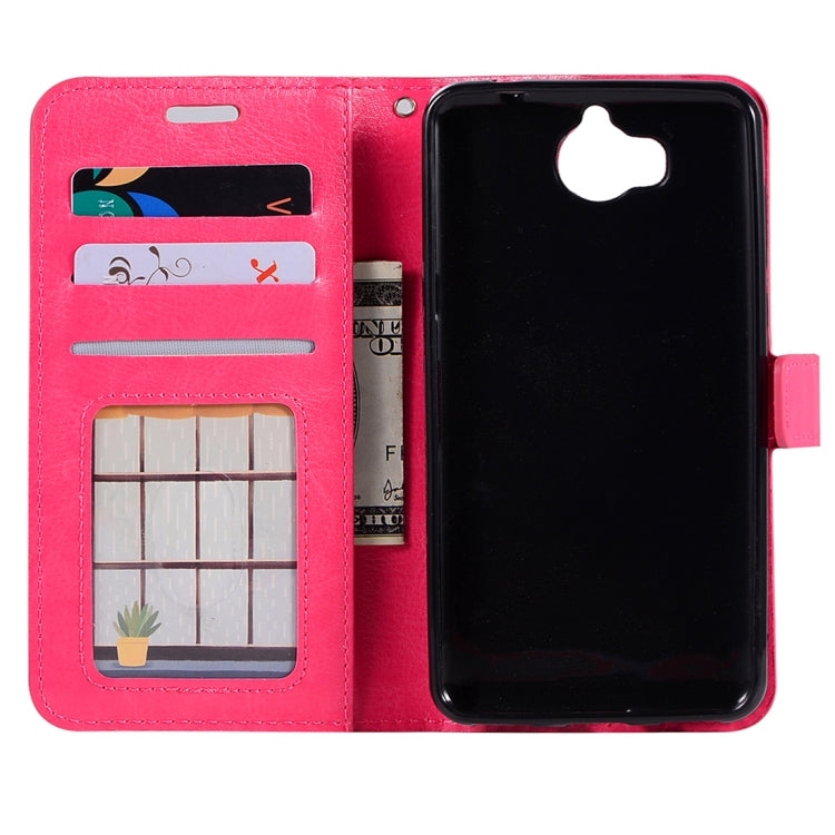 For Huawei Y5 (2017) Crazy Horse Texture Horizontal Flip Leather Case with Holder & Card Slots & Wallet & Photo Frame