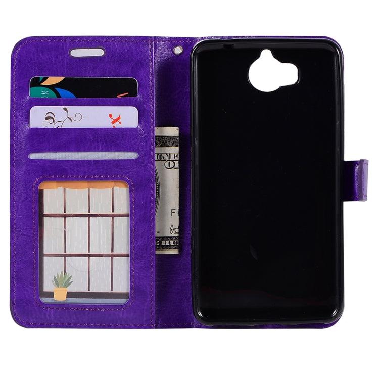 For Huawei Y5 (2017) Crazy Horse Texture Horizontal Flip Leather Case with Holder & Card Slots & Wallet & Photo Frame