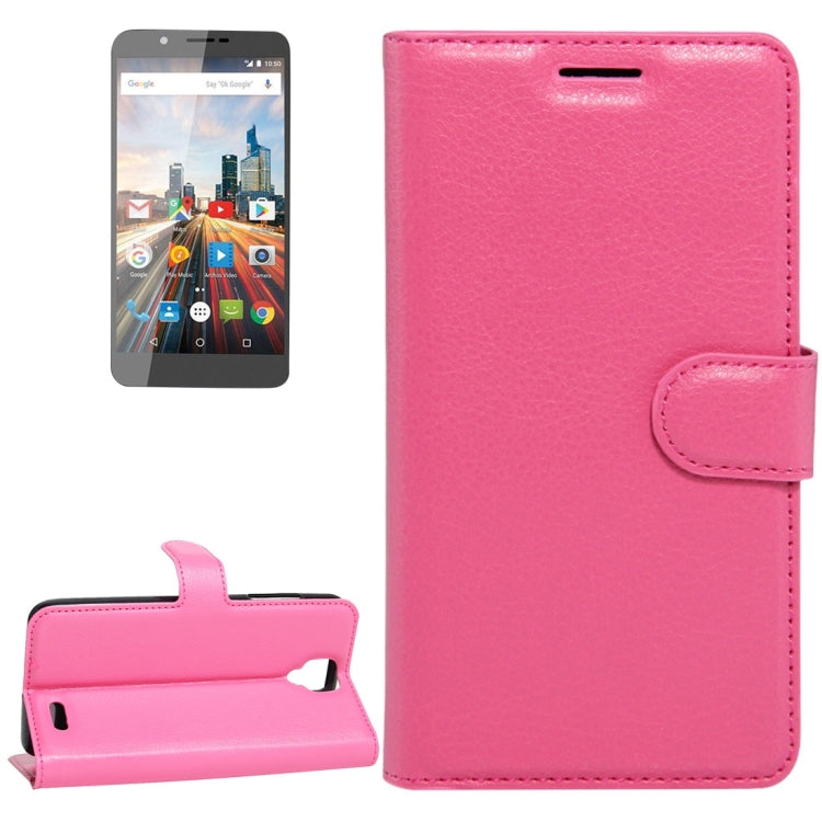 For ARCHOS 55 Helium Ultra Litchi Texture Horizontal Flip Leather Case with Holder & Card Slots & Wallet