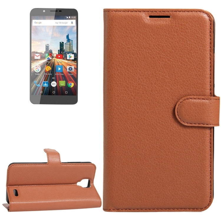 For ARCHOS 55 Helium Ultra Litchi Texture Horizontal Flip Leather Case with Holder & Card Slots & Wallet