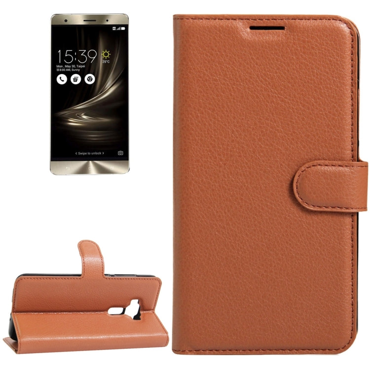 For Asus ZenFone 3 Deluxe ZS550KL Litchi Texture Horizontal Flip Leather Case with Holder & Card Slots & Wallet