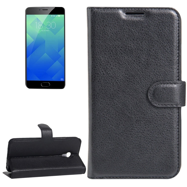 For Meizu M5 / Meilan 5 Litchi Texture Horizontal Flip Leather Case with Holder & Card Slots & Wallet