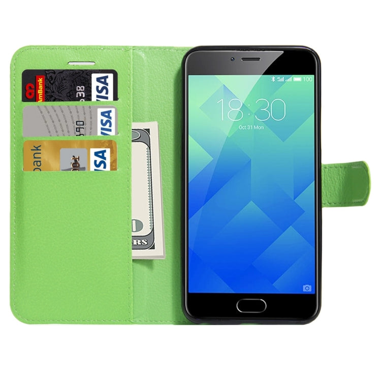 For Meizu M5 / Meilan 5 Litchi Texture Horizontal Flip Leather Case with Holder & Card Slots & Wallet