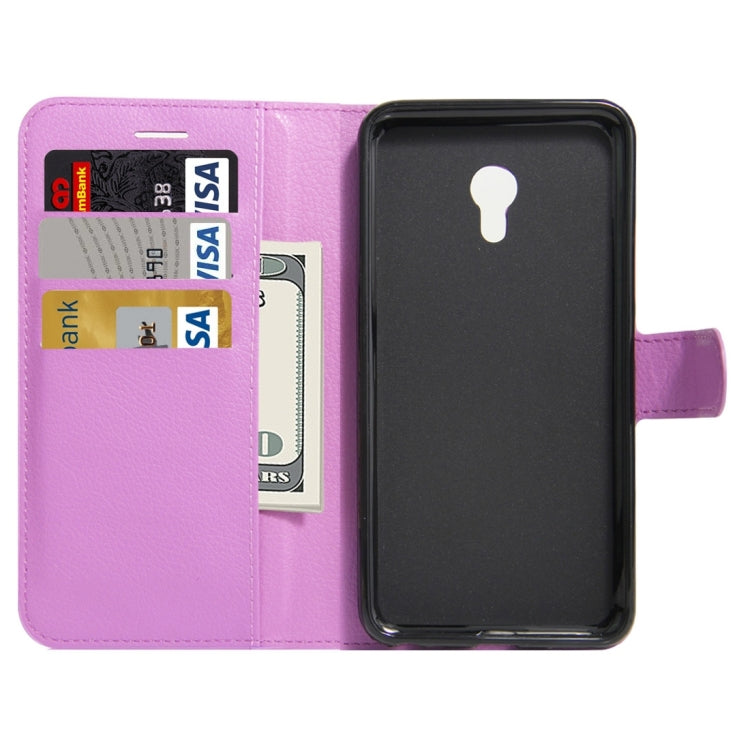 For Meizu M5 / Meilan 5 Litchi Texture Horizontal Flip Leather Case with Holder & Card Slots & Wallet