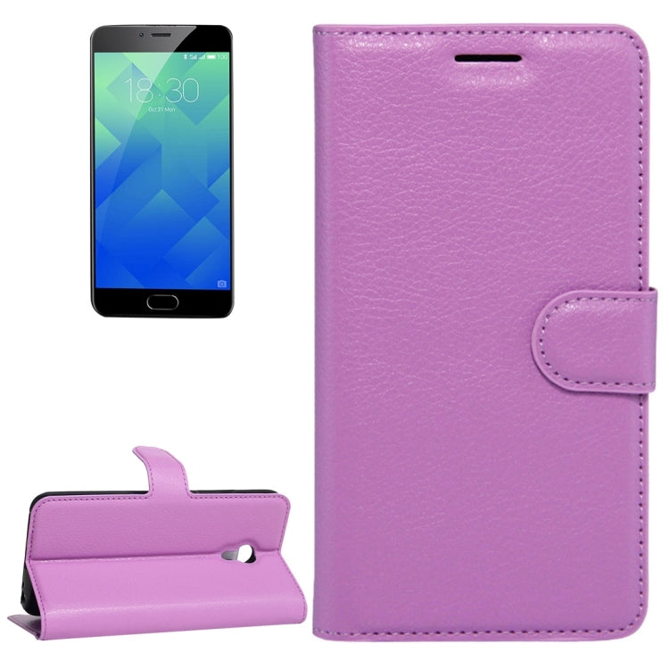 For Meizu M5 / Meilan 5 Litchi Texture Horizontal Flip Leather Case with Holder & Card Slots & Wallet