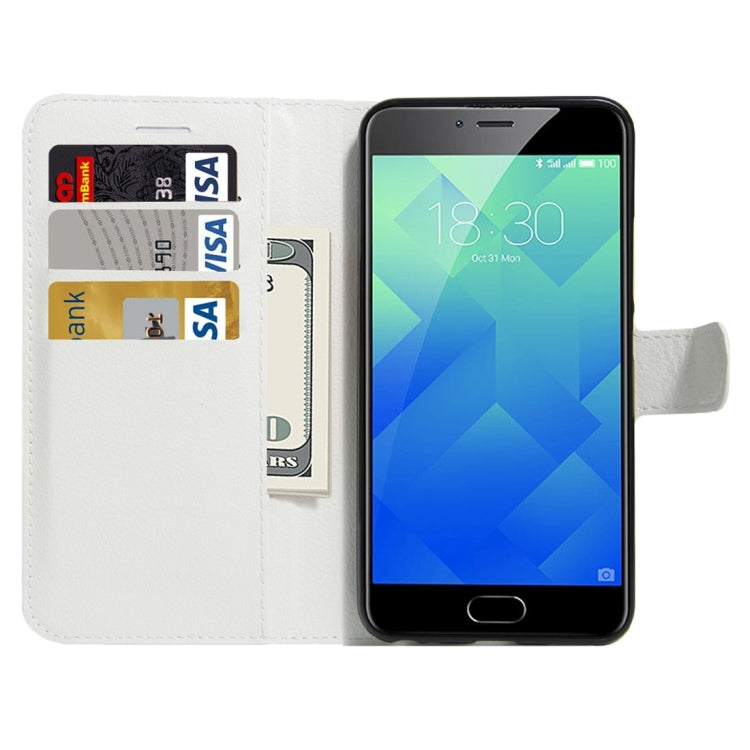 For Meizu M5 / Meilan 5 Litchi Texture Horizontal Flip Leather Case with Holder & Card Slots & Wallet