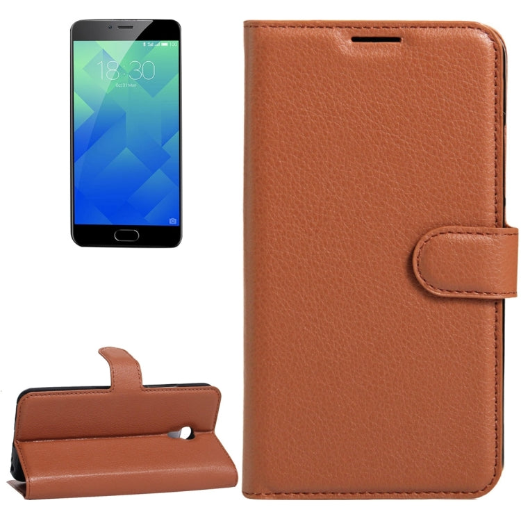 For Meizu M5 / Meilan 5 Litchi Texture Horizontal Flip Leather Case with Holder & Card Slots & Wallet