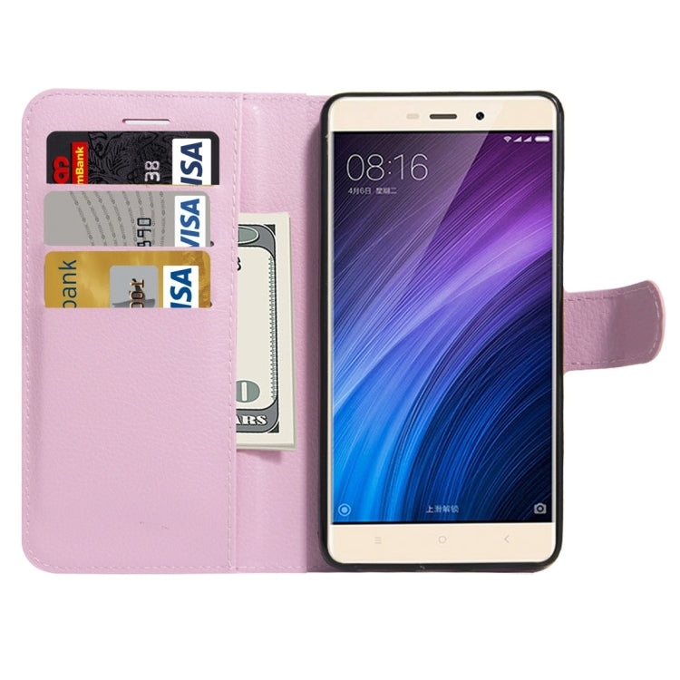 For Xiaomi Redmi 4 Litchi Texture Horizontal Flip Leather Case with Holder & Card Slots & Wallet