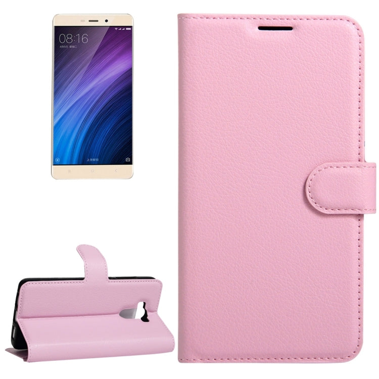 For Xiaomi Redmi 4 Litchi Texture Horizontal Flip Leather Case with Holder & Card Slots & Wallet