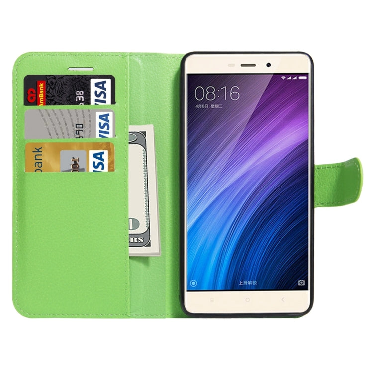 For Xiaomi Redmi 4 Litchi Texture Horizontal Flip Leather Case with Holder & Card Slots & Wallet