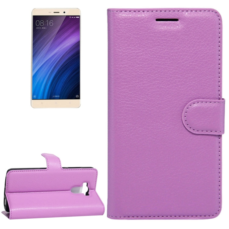 For Xiaomi Redmi 4 Litchi Texture Horizontal Flip Leather Case with Holder & Card Slots & Wallet