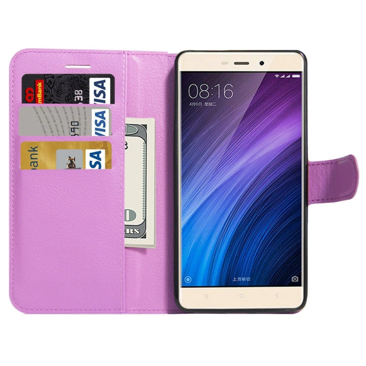 For Xiaomi Redmi 4 Litchi Texture Horizontal Flip Leather Case with Holder & Card Slots & Wallet