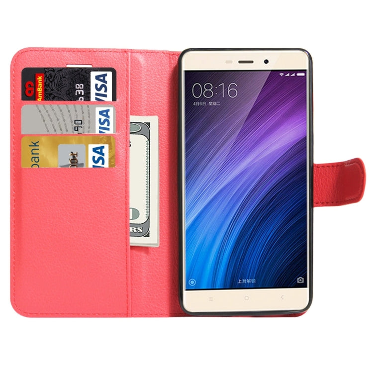 For Xiaomi Redmi 4 Litchi Texture Horizontal Flip Leather Case with Holder & Card Slots & Wallet