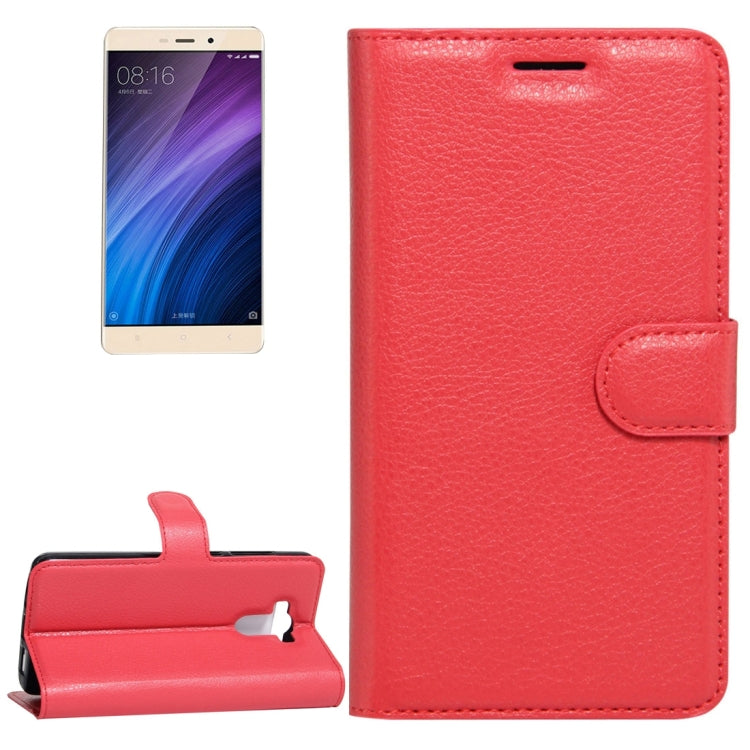 For Xiaomi Redmi 4 Litchi Texture Horizontal Flip Leather Case with Holder & Card Slots & Wallet