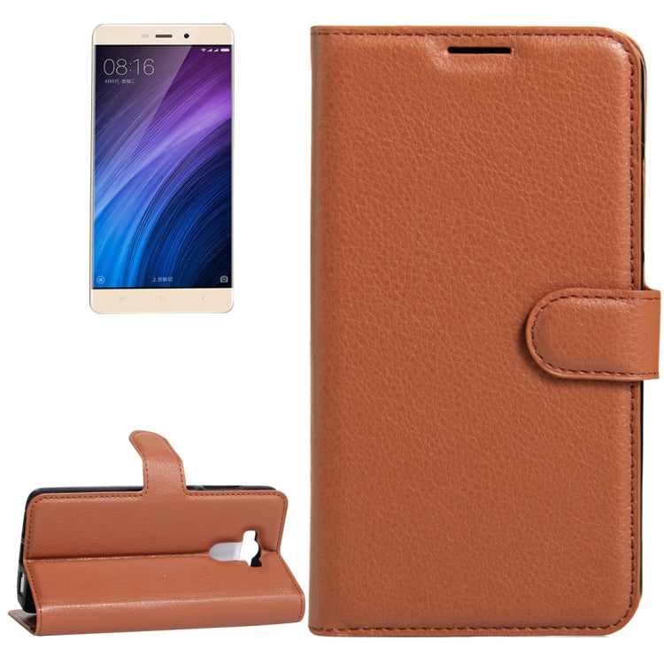 For Xiaomi Redmi 4 Litchi Texture Horizontal Flip Leather Case with Holder & Card Slots & Wallet