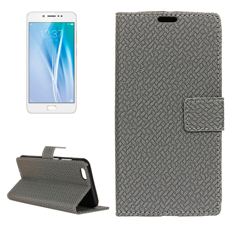 For Vivo V5 / Y67 Knit Texture Horizontal Flip Leather Case with Holder & Card Slots & Wallet & Photo Frame