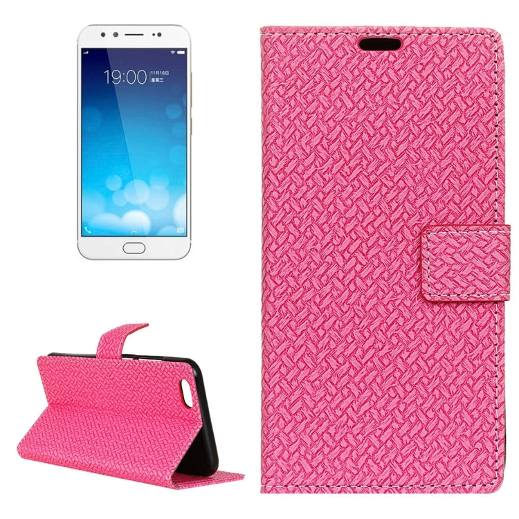 For Vivo X9 Plus Knit Texture Horizontal Flip Leather Case with Holder & Card Slots & Wallet & Photo Frame