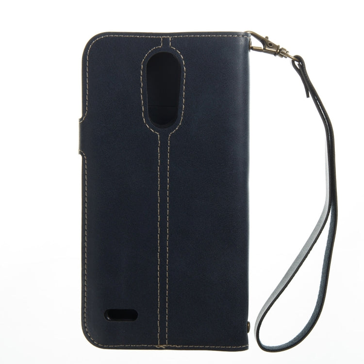 For LG K10 2017 (EU Version) Retro Crazy Horse Texture Horizontal Flip PU Leather Case with Card Slots & Wallet & Hand Strap